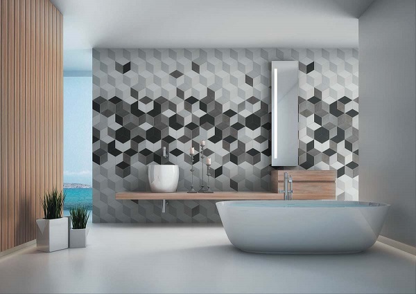 Luksusowa łazienka w nowoczesnym stylu z marble braech
